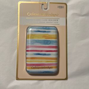 Catherine Malandrino RFID Card Case Holder with Scan-Proof Protection White Pink